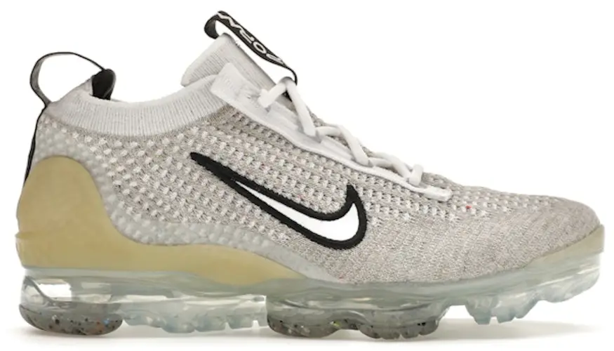 Size 7Y - Nike Air VaporMax 2021 FK White Metallic Silver (GS) DB1550-100