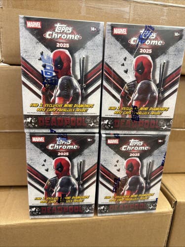 2025 Topps Chrome Deadpool Blasters (4) Four Sealed Boxes