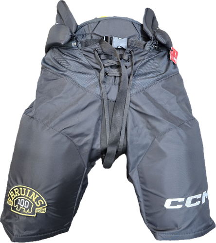 CCM HPTK Pro Stock Hockey Pants Small +2" Bruins Centennial Season New NHL Black (16259)