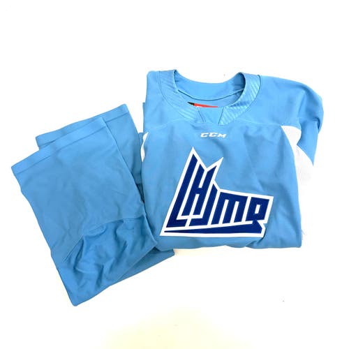 Used Baby Blue CCM Practice Jersey + Baby Blue Practice Socks Size 56