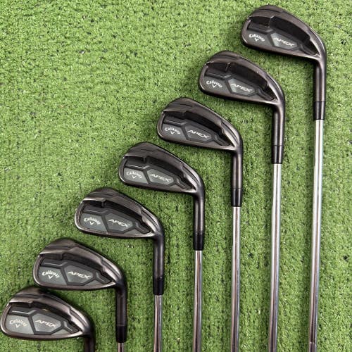 Callaway Apex CF 19 Smoke Black Iron Set 4-PW Dynamic Gold Stiff -1/2 Short