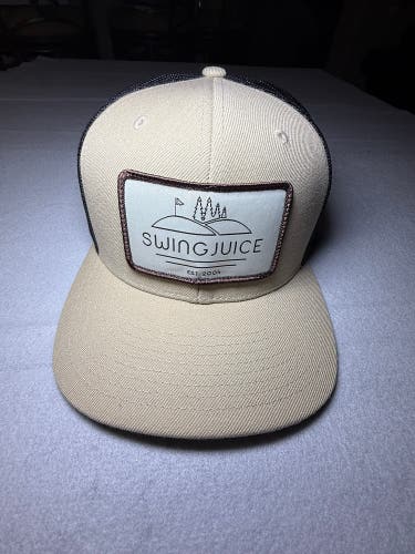 SwingJuice Beige/Black Mesh Back Adjustable Trucker Hat Unisex One Size Solid (New)