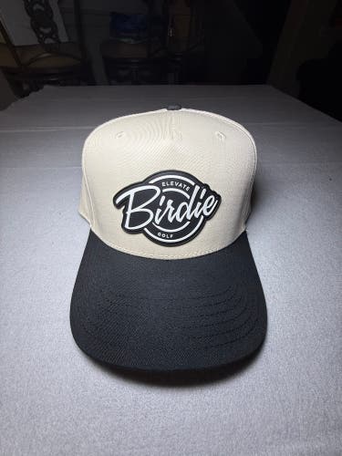 Otto Birdie Golf Snapback Hat Men One Size Beige/Black Adjustable Solid (New)