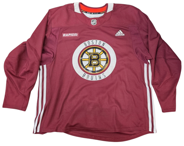 Adidas Custom Pro Stock Hockey Practice Jersey Bruins Maroon 56 (16297)