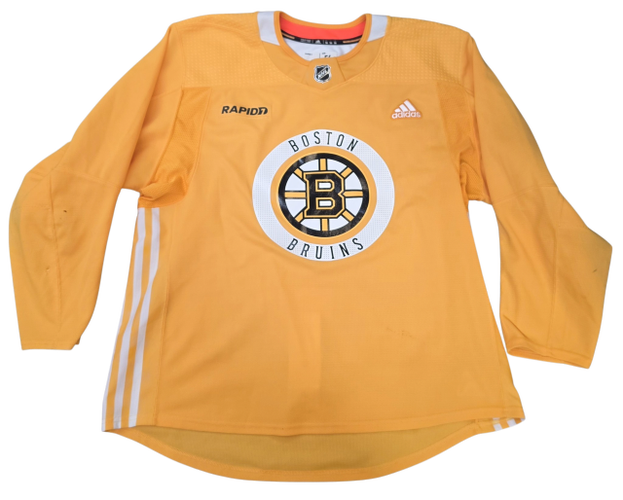 Adidas Custom Pro Stock Hockey Practice Jersey Bruins Gold 56 (16299)