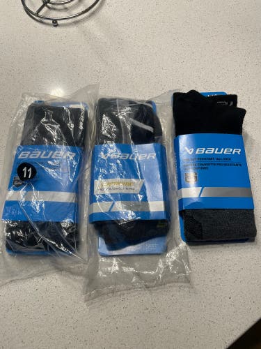 Gray Unisex Large Adult Bauer Skate Socks (New)