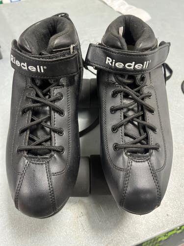 Used Riedell DART Senior Roller Quad Skates Black Senior 8 11307-S000269164