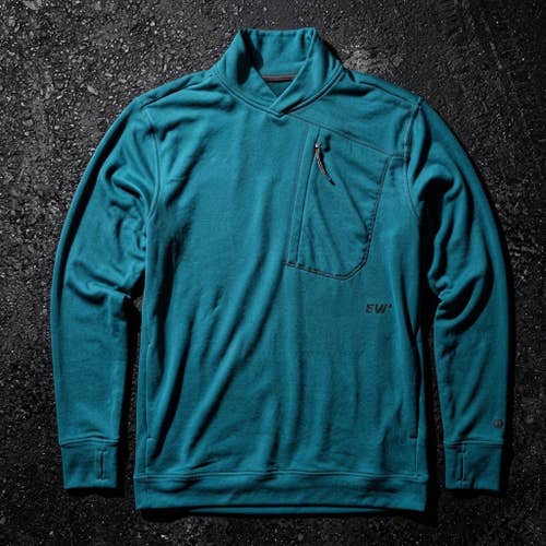 FW Apparel Men's M Shirt Blue Manifest Polartec Powergrid Ski Mid Layer Sample