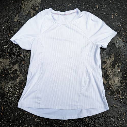 Spyder Women's M T-Shirt White Ribbed Short Sleeve Active Athletic Gymcore
