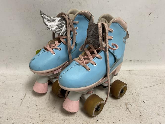 Used CIRCLE SOCIETY ADJ 12-3 Junior Roller Quad Skates Carolina Blue Adjustable 11855-S000211605