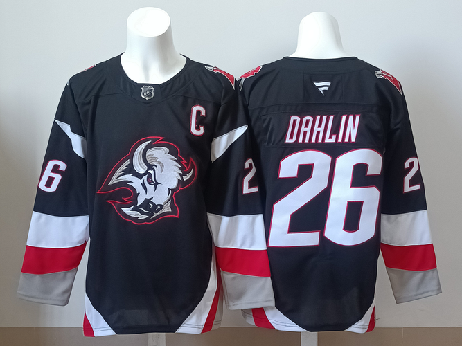 Buffalo Sabres Rasmus Dahlin #26 Stitched Black Jersey Hockey Jersey Size 50