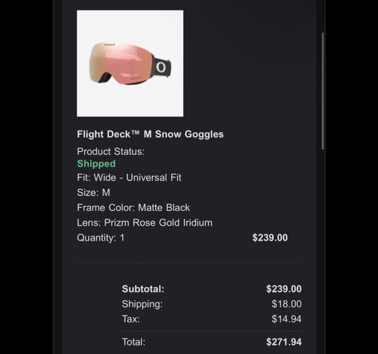 Oakley Flight Deck M Snow Goggles – Prizm Rose Gold – Worn Twice