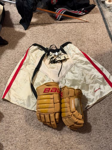 Game Used Boston University Centennial Gloves & Pant Shell 13” Gloves XL Pant Shells *SEE DESCRIPT*