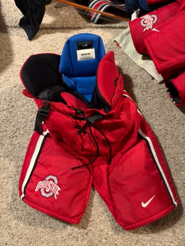 Used Pro Stock Ohio State Bauer/Nike Nexus Pants Size Large With Stripes