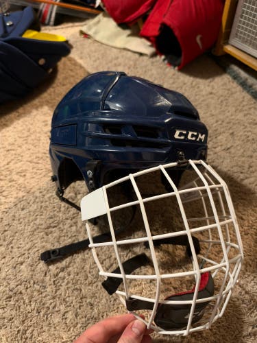 Used Notre Dame Pro Stock CCM Tacks X Helmet Size Large