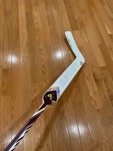 Used Twice!!!Custom Whiteout Trigger Grip Bauer Shadow Regular Goalie Stick 25"