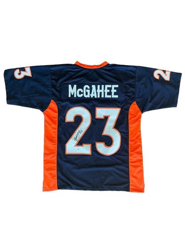 Willis McGahee Signed Denver Broncos Custom Jersey Auto Navy Orange Prime Time