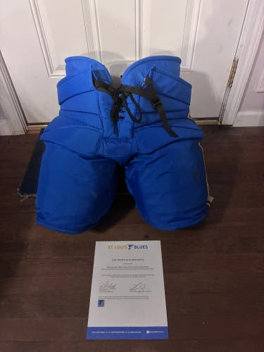 Senior Fit 3 CCM HPG14A Hockey Goalie Pants game used Joel Hofer St. Louis Blues Winter Classic