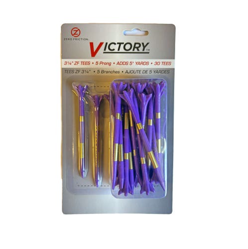 Zero Friction Victory 5-Prong Composite Tees (3.25" Purple, 30pk Total) NEW