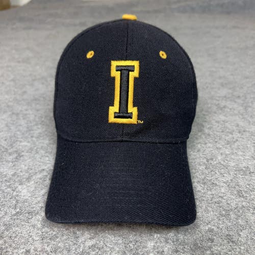 Iowa Hawkeyes Hat Cap Fitted 7 1/4 Mens Black Yellow NCAA Football College Logo