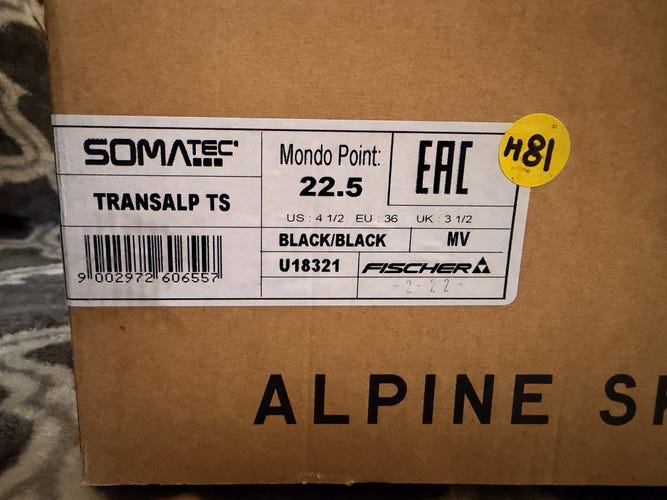 Brand New! 2023 Fischer Transalp TS Size-22.5 Flex 100