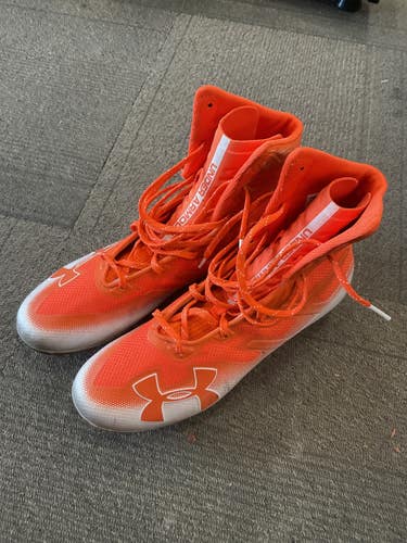 Used Under Armour HIGHLIGHT Adult FB Cleats Orange Senior 11.5 11614-S000246282