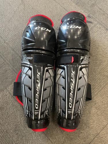 Used CCM JETSPEED FT350 Senior Shin Guards Black 15" 11614-S000246272