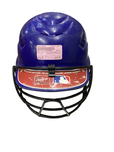 Used Rawlings BATTING HELMET Batting Helmet w/Mask Navy Blue One Size 11613-S000192036