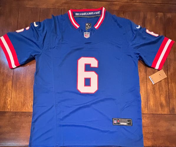 Jackson Dart #6 Throwback Embroidered Blue Jersey Adult Medium NWT