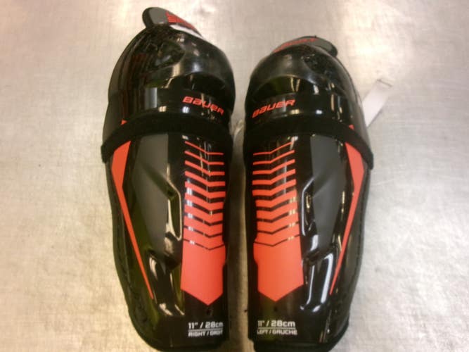 Used Bauer LIL SPORT Junior Shin Guards Black 11" 11339-S000208097