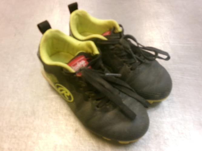 Used Rawlings COOLFLO BB/SB Cleats Black Youth 11.0 11339-S000208086