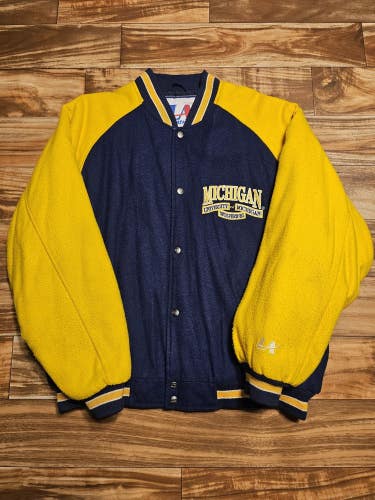Vintage Michigan Wolverines NCAA Football Sports Logo Athletic Jacket Size XL