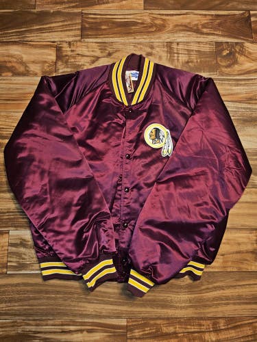 Vintage Washington Redskins Satin Chalk Line NFL Sports 1990s Jacket Coat Sz XL