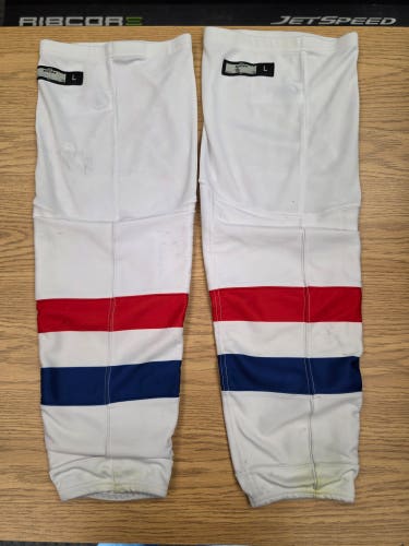 Senior Large CCM White Socks Pro Stock (Used)