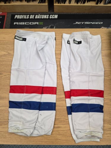 2 sets Senior Large CCM White Socks Pro Stock (Used)