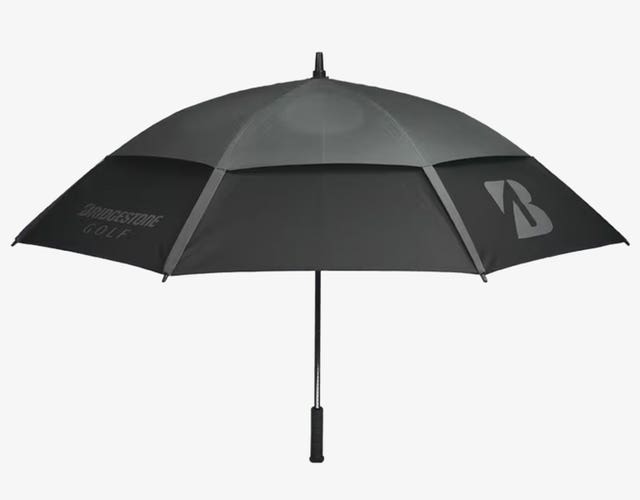 NEW Bridgestone 62" Tour Gray/Black Dual Canopy Golf Umbrella