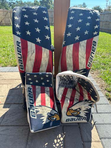 OHL Pro Return Bauer 2X/2S Goalie Pads, Glove, and Blocker Set - XL