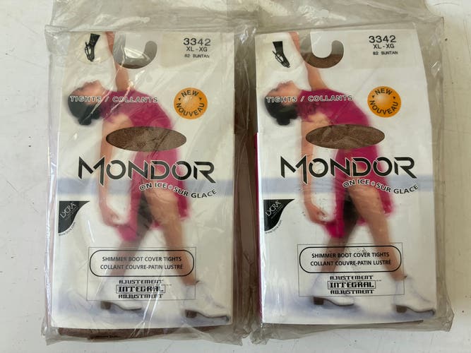 (New) Over-Boot Tights, Two Pairs Suntan, Size XL