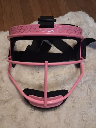 rip-it softfall fielders facemask youth girls face guard pink ln!