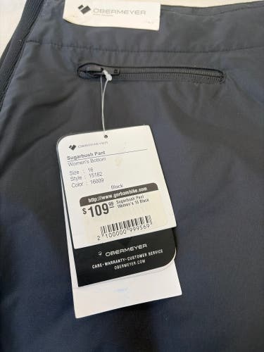 Black Women's Adult Size 16 Obermeyer Sugarbush Ski Pants (New). MSRP $109.99