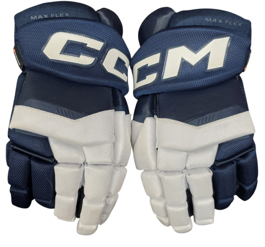 CCM Tacks XR Pro White Navy Senior Hockey Glove 14" NEW (16337)