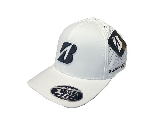 NEW Bridgestone Golf Tour Laser White Adjustable Golf Hat/Cap