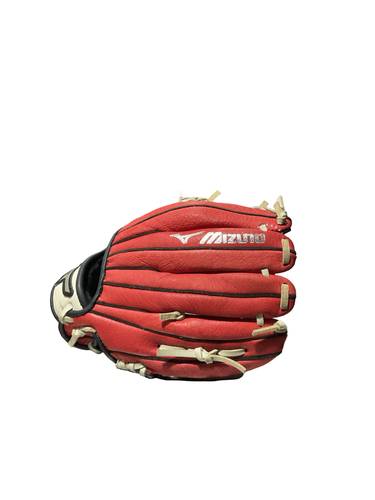 Used Mizuno POWER CLOSE BB/SB Glove LH Throw Red 10" 11834-S000058532