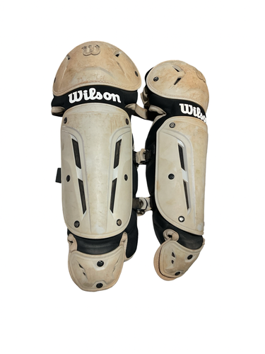 Used Wilson BLK/GREY PEE WEE SHIN GUARDS Catchers Leg Guards Black T-Ball 11834-S000058502