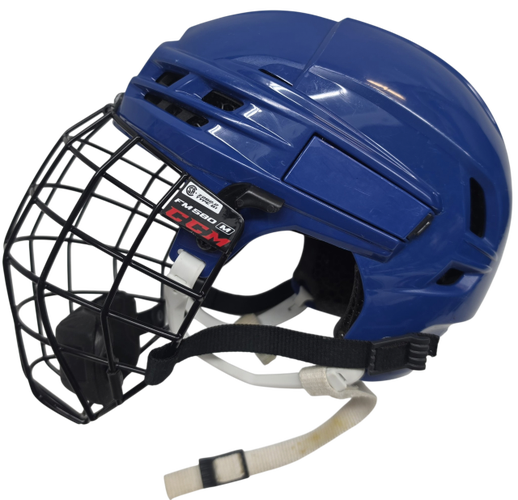CCM Tacks X Pro Hockey Helmet Pro Stock Medium Used With Cage NCAA #18 (16344)