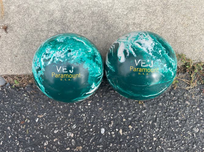 Pair of VEJ Paramount Duckpin Bowling Balls