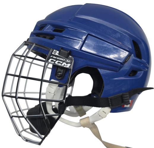 CCM Tacks X Pro Hockey Helmet Pro Stock Medium With Cage NCAA #22 Used (16351)