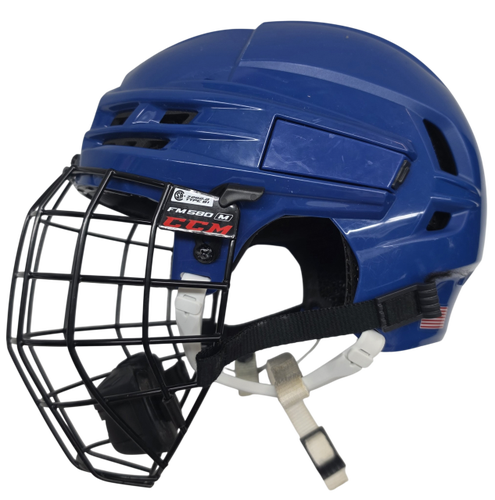 CCM Tacks X Pro Hockey Helmet Pro Stock Large With Cage NCAA #2 Used (16352)
