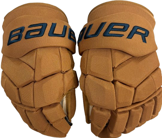Bauer Supreme Mach Tan Pro Stock Hockey Gloves 14" NHL Winter Classic New (16358)
