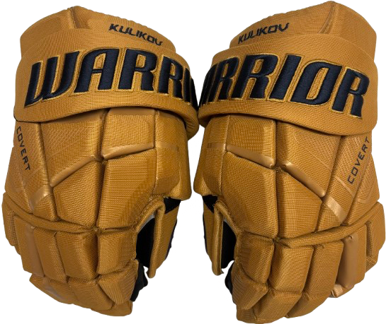 Warrior Covert QR6 Pro Tan Pro Stock Custom Hockey Gloves 14" NHL Winter Classic New KOV (16360)